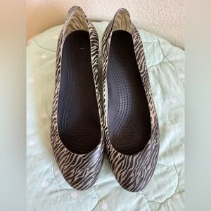 CROCS Zebra Print Womens shoes size 10